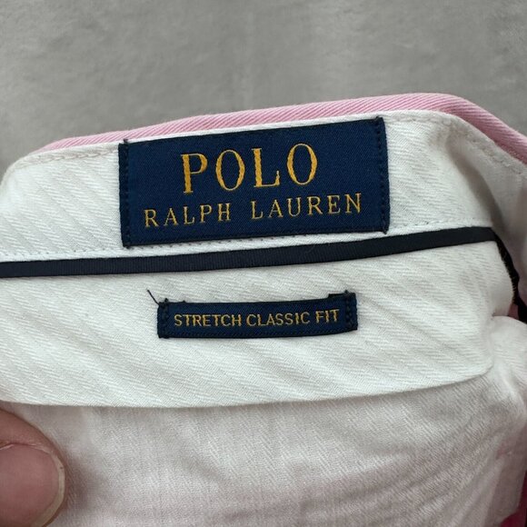 Polo Ralph Lauren Shorts Mens 33 Pink Pony Embroidered Stretch Classic Fit - Picture 2 of 10